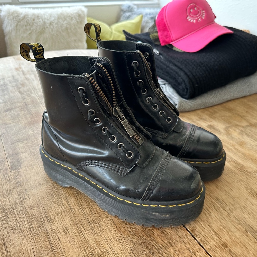 Dr. Martens Black Platform Combat Boots